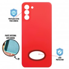 Capa para Samsung Galaxy S21 Plus - Case Silicone Safe Glass Vermelha